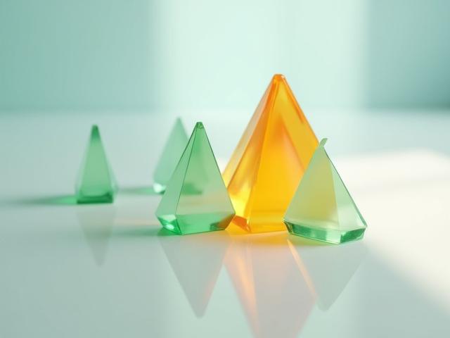 A conceptual image showing multiple perspectives through glass prisms